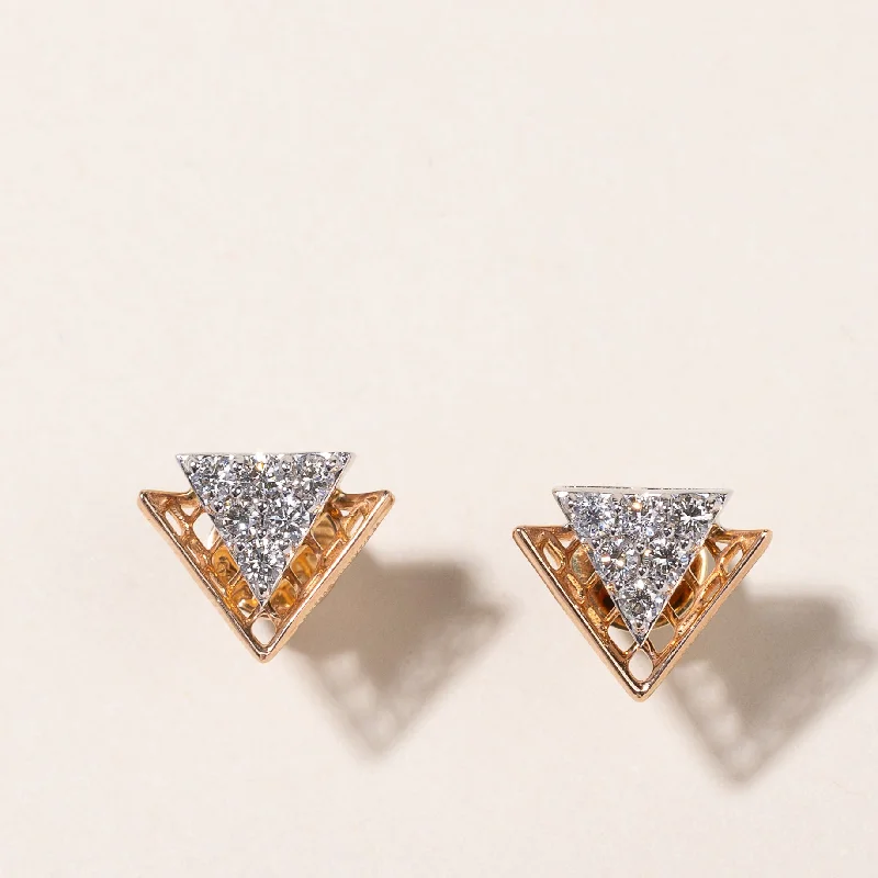 Affordable Luxury Jewelry For Every Occasion 18K Rose and White Gold Diamond Earrings | 0.51ctw Affordable Luxury Jewelry For Every Occasion 18K Rose and White Gold Diamond Earrings | 0.51ctw
