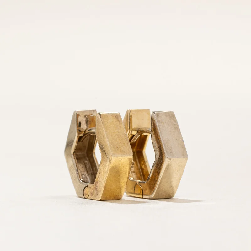 Unmissable Jewelry Clearance – Final Reductions 18k Two Tone Gold Hexagon Hoop Earrings Unmissable Jewelry Clearance – Final Reductions 18k Two Tone Gold Hexagon Hoop Earrings