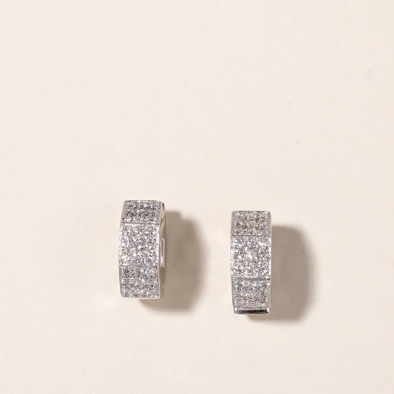 Buy More, Save More – Special Jewelry Discounts 18k White Gold Octagon Diamond Huggie Earrings | 0.73ctw Buy More, Save More – Special Jewelry Discounts 18k White Gold Octagon Diamond Huggie Earrings | 0.73ctw