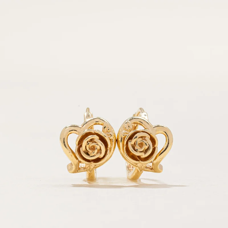 Seasonal Jewelry Clearance – Best Styles At The Lowest Prices 18k Yellow Gold Rose Hoop Earrings Seasonal Jewelry Clearance – Best Styles At The Lowest Prices 18k Yellow Gold Rose Hoop Earrings