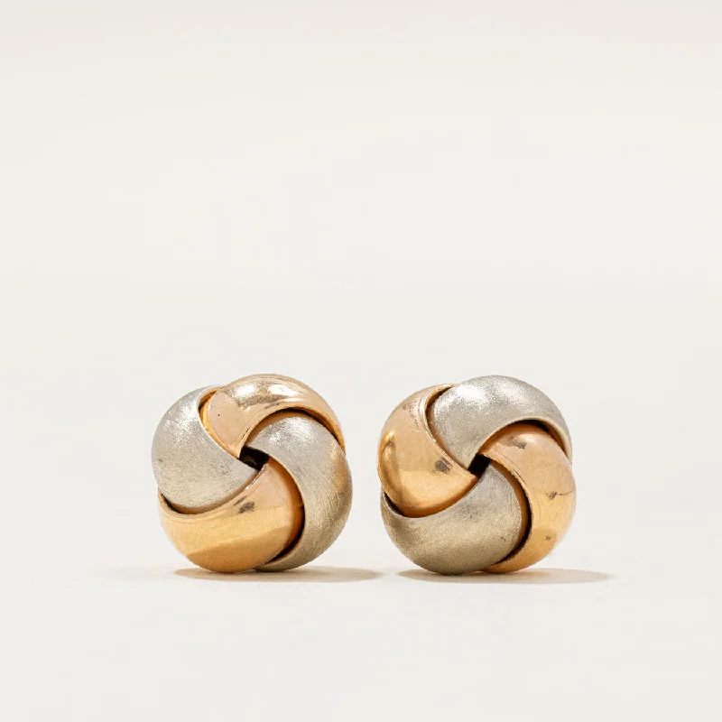 High-End Sparkle, Low-End Prices – Jewelry Sale Live 19k Two Tone Gold Knot Earrings High-End Sparkle, Low-End Prices – Jewelry Sale Live 19k Two Tone Gold Knot Earrings