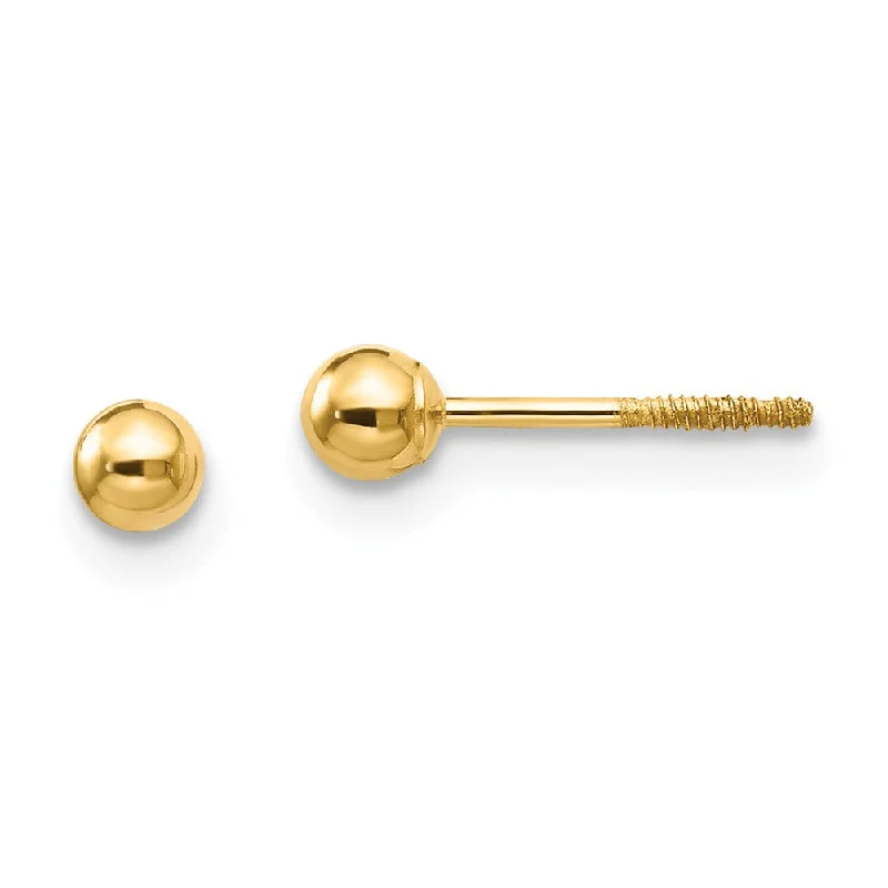 Celebrate Every Occasion With Sparkling Savings 3mm Polished Ball Screw Back Stud Earrings in 14k Yellow Gold Celebrate Every Occasion With Sparkling Savings 3mm Polished Ball Screw Back Stud Earrings in 14k Yellow Gold