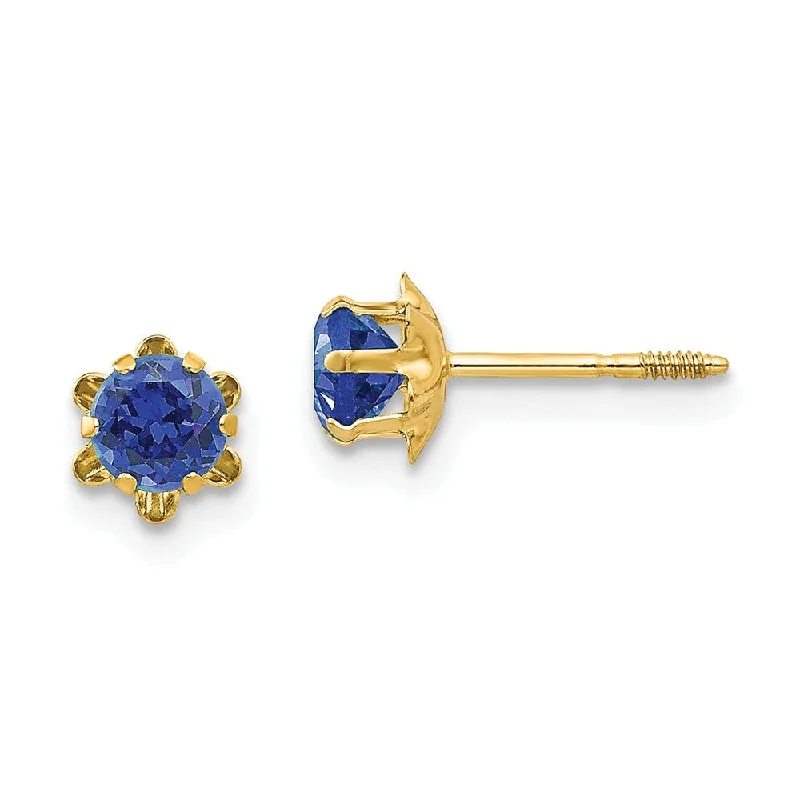 Special Offers On Handcrafted And Designer Jewelry Kids 4mm Synthetic Sapphire Screw Back Stud Earrings 14k Yellow Gold Special Offers On Handcrafted And Designer Jewelry Kids 4mm Synthetic Sapphire Screw Back Stud Earrings 14k Yellow Gold