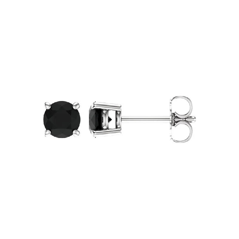 Timeless Jewelry Styles At Wallet-Friendly Prices 5mm Round Black Onyx Stud Earrings in 14k White Gold Timeless Jewelry Styles At Wallet-Friendly Prices 5mm Round Black Onyx Stud Earrings in 14k White Gold