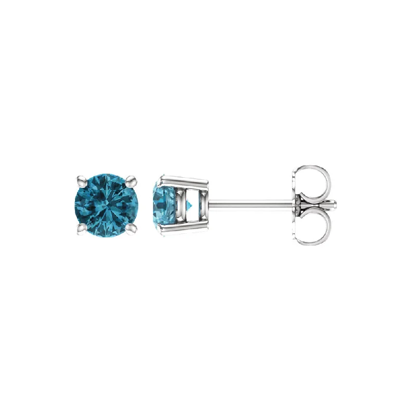 Limited-Time Jewelry Sale – Elegant Styles At Less 5mm Round Blue Zircon Stud Earrings in 14k White Gold Limited-Time Jewelry Sale – Elegant Styles At Less 5mm Round Blue Zircon Stud Earrings in 14k White Gold