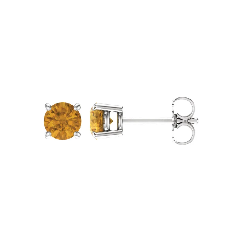 Timeless Elegance, Temporary Discounts – Act Fast 5mm Round Citrine Stud Earrings in 14k White Gold Timeless Elegance, Temporary Discounts – Act Fast 5mm Round Citrine Stud Earrings in 14k White Gold