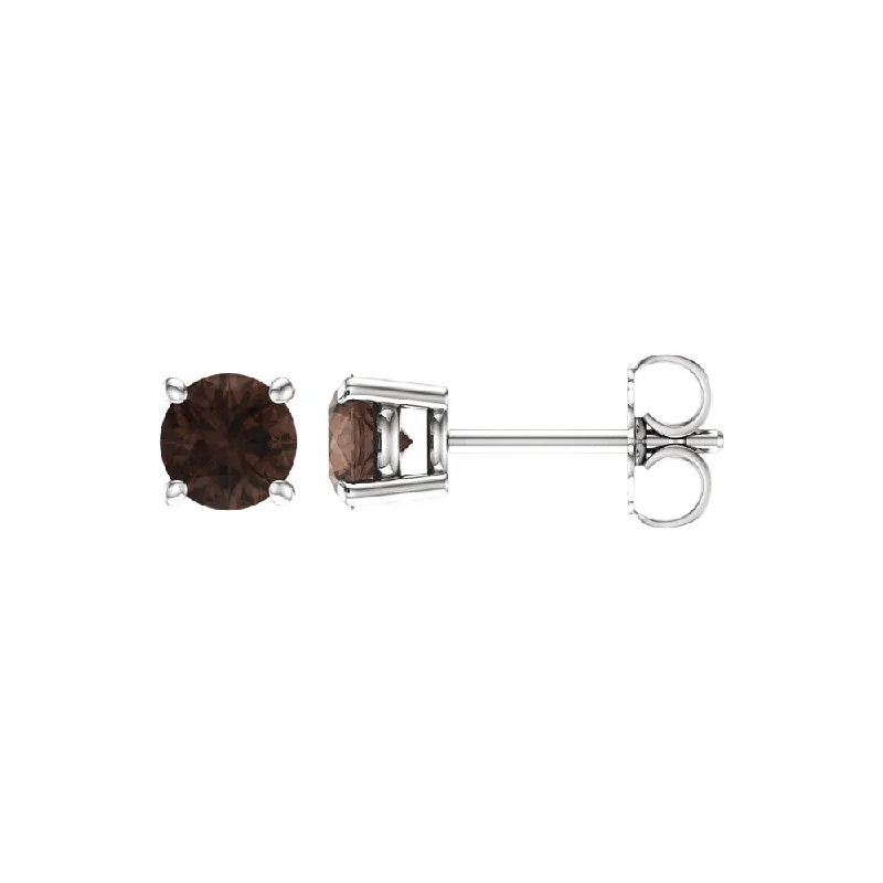 Glamorous Jewelry, Glamorous Deals – Shop Now 5mm Round Smoky Quartz Stud Earrings in 14k White Gold Glamorous Jewelry, Glamorous Deals – Shop Now 5mm Round Smoky Quartz Stud Earrings in 14k White Gold