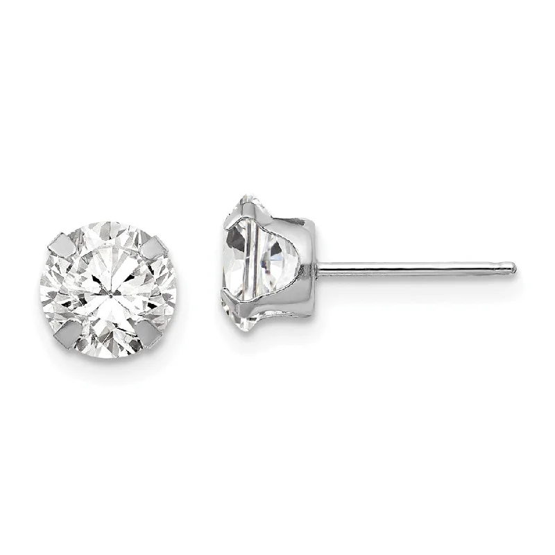 Premium Jewelry At Promotional Prices – Shine Today 6.5mm Round Cubic Zirconia Stud Earrings in 14k White Gold Premium Jewelry At Promotional Prices – Shine Today 6.5mm Round Cubic Zirconia Stud Earrings in 14k White Gold