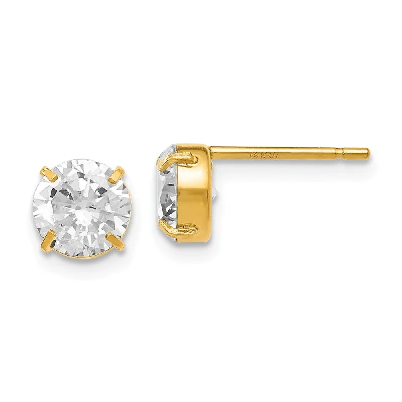 Adjustable Charm Bracelets For A Perfect Fit 6mm Cubic Zirconia Stud Earrings in 14k Yellow Gold Adjustable Charm Bracelets For A Perfect Fit 6mm Cubic Zirconia Stud Earrings in 14k Yellow Gold