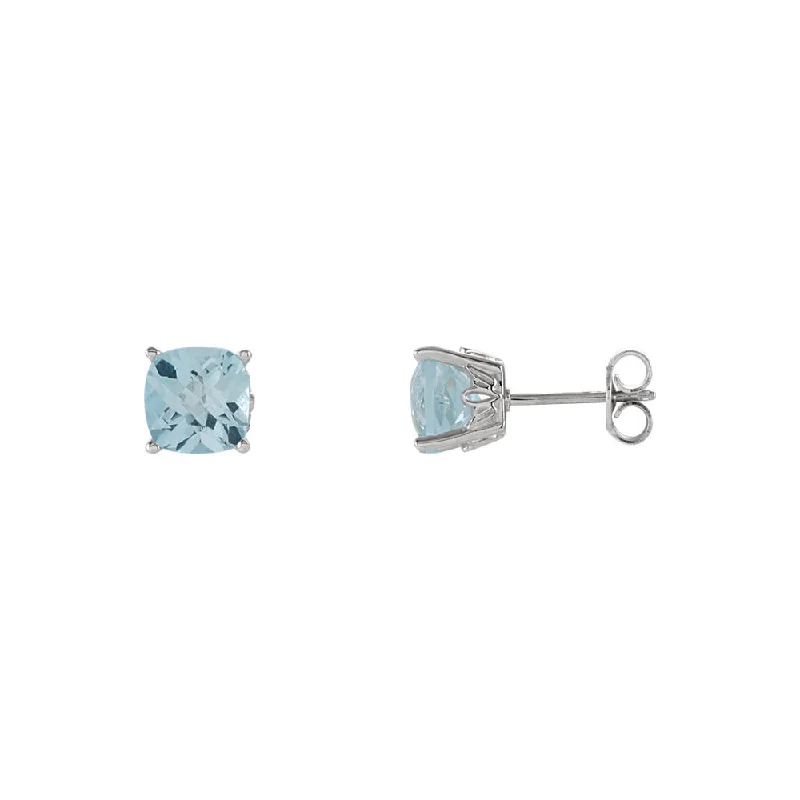 Personalized Jewelry Sale – Unique Gifts At Low Prices 6mm Cushion Sky Blue Topaz Stud Earrings in 14k White Gold Personalized Jewelry Sale – Unique Gifts At Low Prices 6mm Cushion Sky Blue Topaz Stud Earrings in 14k White Gold