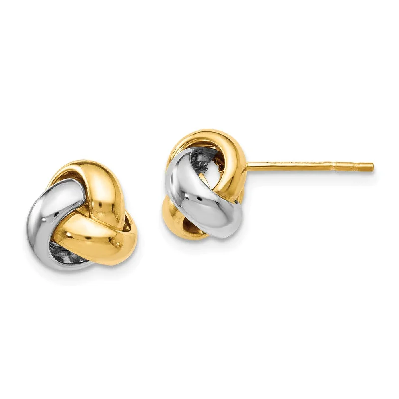 Versatile Layering Jewelry For Effortless Chic 8.5mm (5/16 Inch) 14k Two-Tone Gold Polished Love Knot Stud Earrings Versatile Layering Jewelry For Effortless Chic 8.5mm (5/16 Inch) 14k Two-Tone Gold Polished Love Knot Stud Earrings