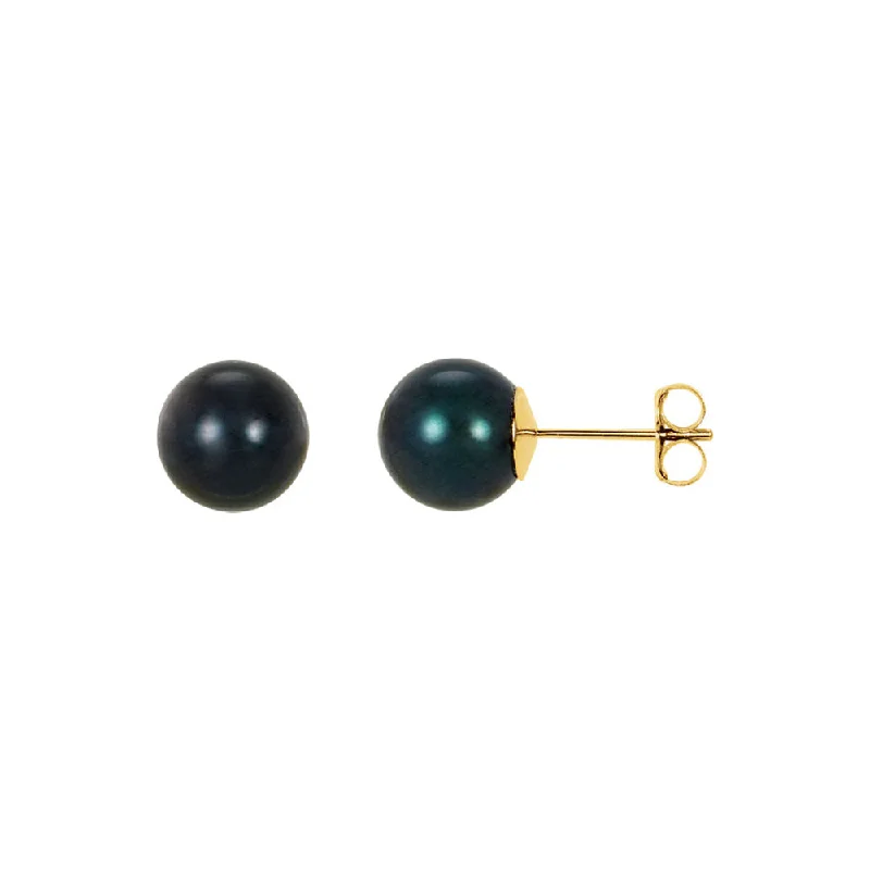Trending Jewelry Now Available At Exclusive Prices 8mm Black Akoya Cultured Pearl 14k Yellow Gold Stud Earrings Trending Jewelry Now Available At Exclusive Prices 8mm Black Akoya Cultured Pearl 14k Yellow Gold Stud Earrings