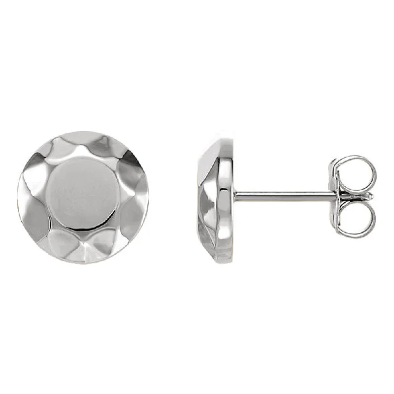 Huge Markdowns On Premium Jewelry Styles 9mm (3/8 Inch) 14k White Gold Faceted Circle Stud Earrings Huge Markdowns On Premium Jewelry Styles 9mm (3/8 Inch) 14k White Gold Faceted Circle Stud Earrings