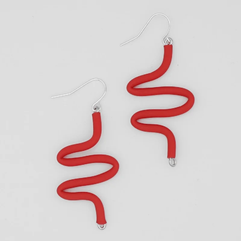 Best Jewelry Deals – Premium Quality At Exclusive Discounts Artistic Rubber Tubing Naya Earrings Red