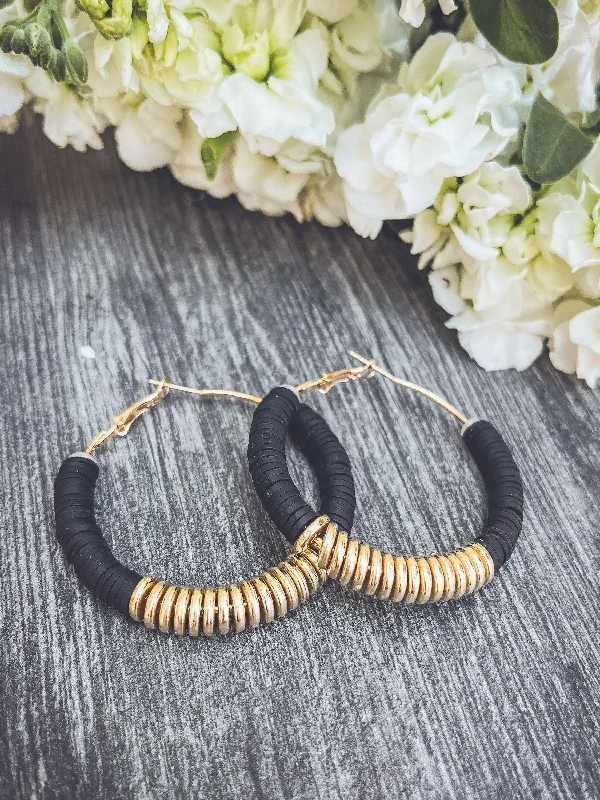 The Ultimate Jewelry Sale – Exclusive Styles At Great Prices Beautiful Black and Gold Clay Hoops