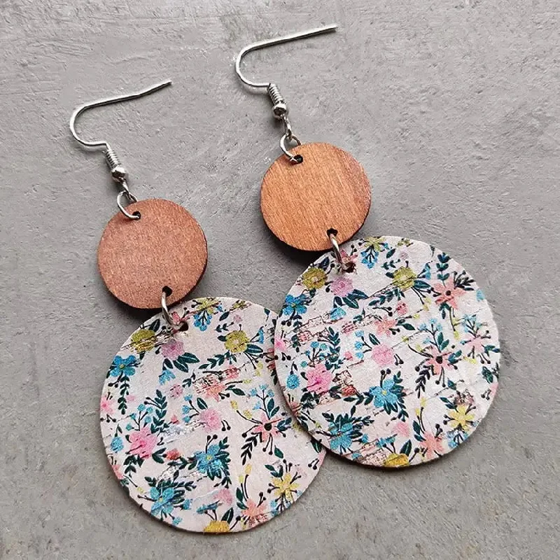 Flash Sale On Exquisite Jewelry – Don't Miss Out Beautiful White Wood and Cork Flower Earrings