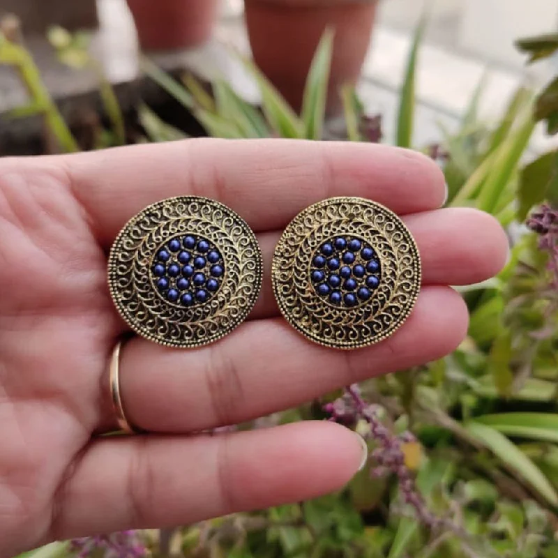 Handcrafted Jewelry Sale – Unique Designs At Low Prices Bevy Pearls Oxidised Gold Plated Stud Earrings Handcrafted Jewelry Sale – Unique Designs At Low Prices Bevy Pearls Oxidised Gold Plated Stud Earrings