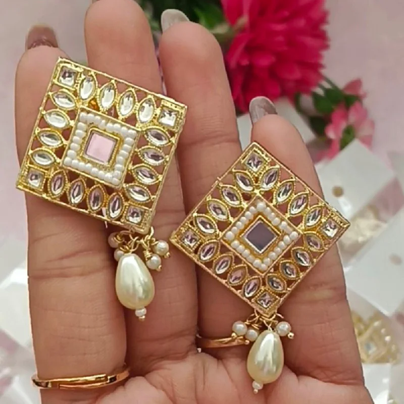 Limited-Time Offer On Elegant Jewelry Pieces Bhavi Kundan Stone Gold Plated Stud Earrings Limited-Time Offer On Elegant Jewelry Pieces Bhavi Kundan Stone Gold Plated Stud Earrings