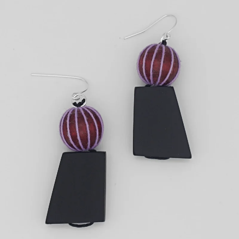 Unmissable Deals On Handmade Jewelry Collections Black and Purple Threaded Statement Earrings