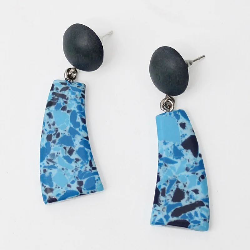 Exclusive Jewelry Sale – Limited-Time Discounts Blue Geometric Granite Earrings