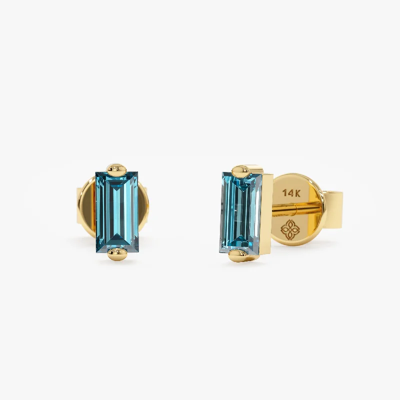 Grab Your Dream Jewelry At The Lowest Prices Blue Topaz Baguette Stud Earrings, Lupita Grab Your Dream Jewelry At The Lowest Prices Blue Topaz Baguette Stud Earrings, Lupita