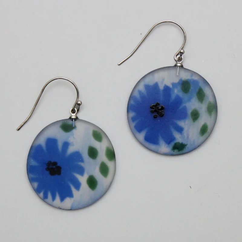 Premium Diamond Jewelry For Unforgettable Moments Blue Veronica Frosted Flower Earrings