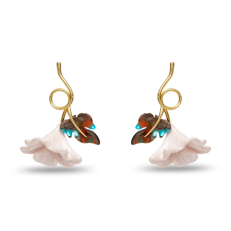 Shop Dazzling Jewelry With Special Promotional Discounts BLUSH RUFFLED LILY EARRINGS