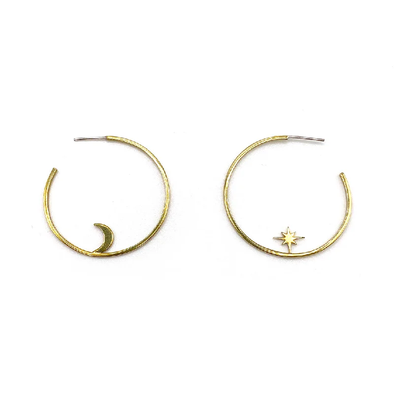 Trendy Minimalist Jewelry For Everyday Wear Celestial Hoops