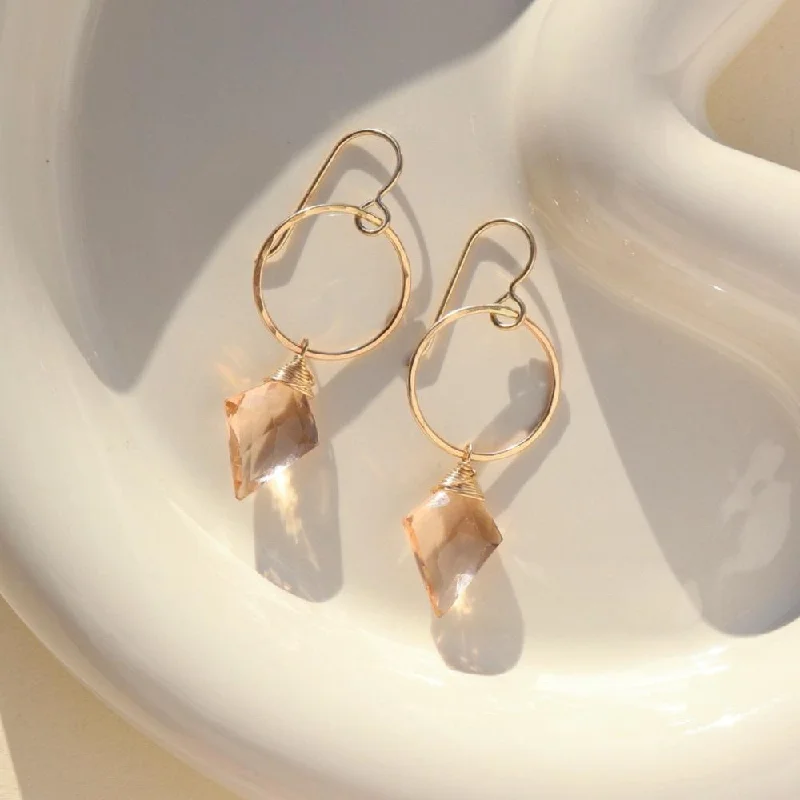 Trendy Minimalist Jewelry For Everyday Wear Champagne Quartz Drops