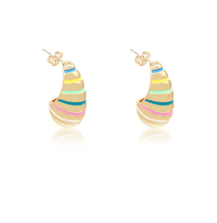 Classic And Modern Jewelry Styles On Sale Colorful Easter Teardrop Water drop Earrings 18k Gold filled