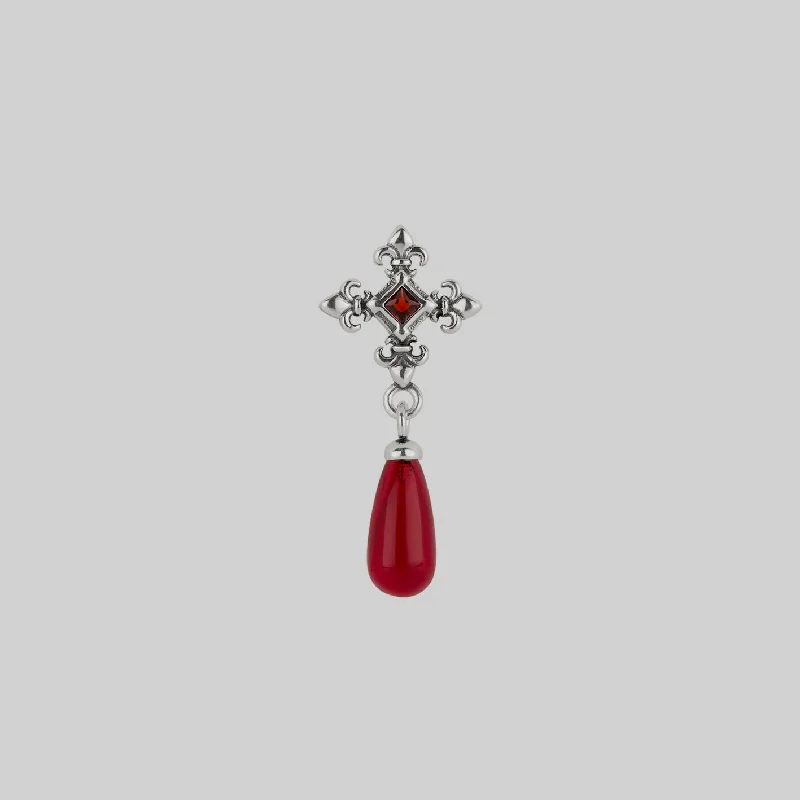 Get The Sparkle You Love At Prices You Adore CRIMSON. Medieval Garnet Stud Earring - Silver Get The Sparkle You Love At Prices You Adore CRIMSON. Medieval Garnet Stud Earring - Silver