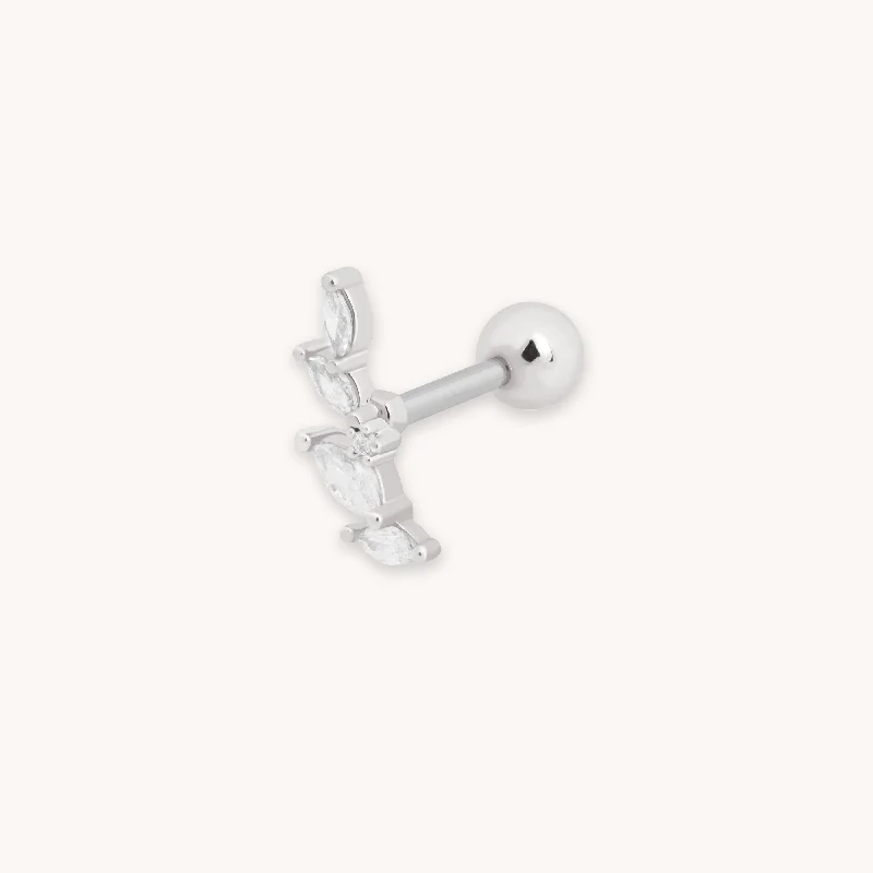 Discounted Jewelry For A Glamorous Look Crystal Barbell in Silver