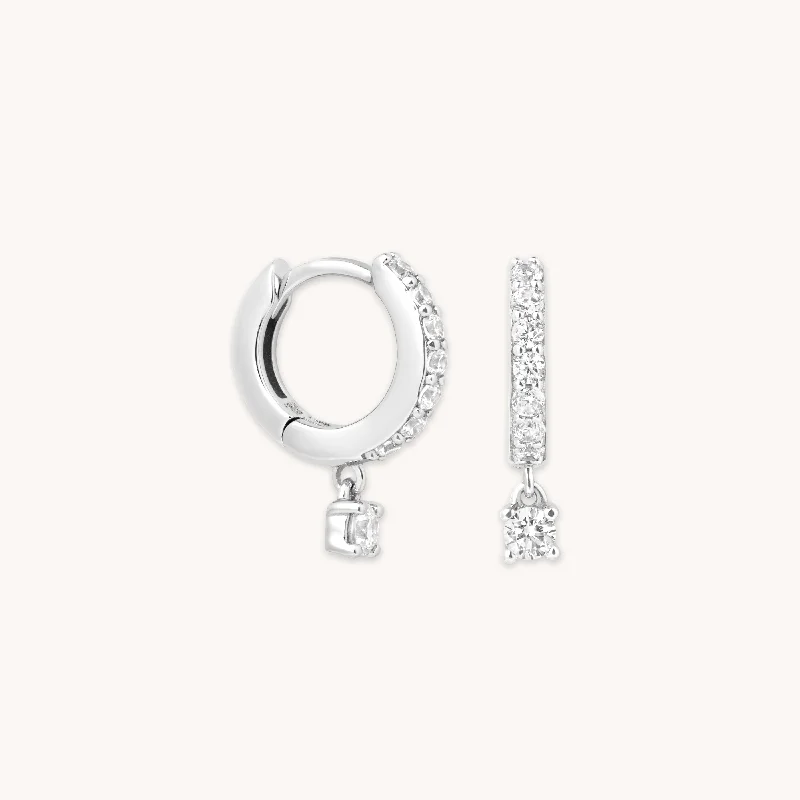 Special Jewelry Deals – Upgrade Your Collection Crystal Charm Huggies in Silver