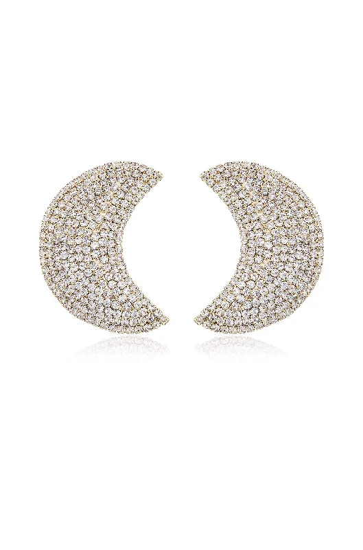 Grab Your Favorite Jewelry At The Lowest Prices Crystal Crescent Moon Large Stud Earrings Grab Your Favorite Jewelry At The Lowest Prices Crystal Crescent Moon Large Stud Earrings