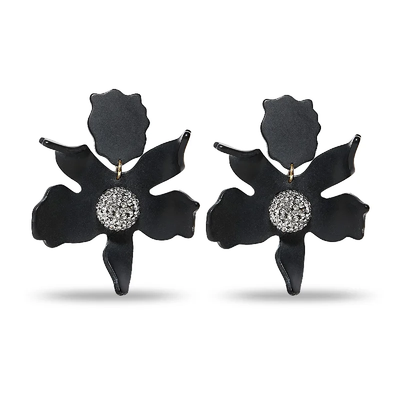 Your Dream Jewelry At Dream Prices – Shop Now JET CRYSTAL LILY EARRINGS