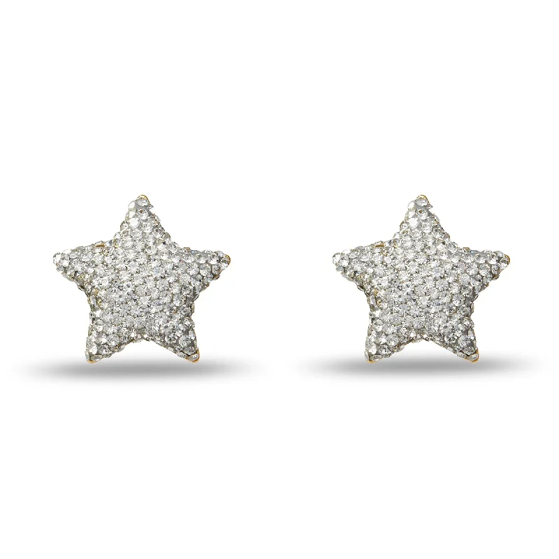 Celebrate Every Occasion With Sparkling Savings CRYSTAL PAVE STAR BUTTON EARRINGS