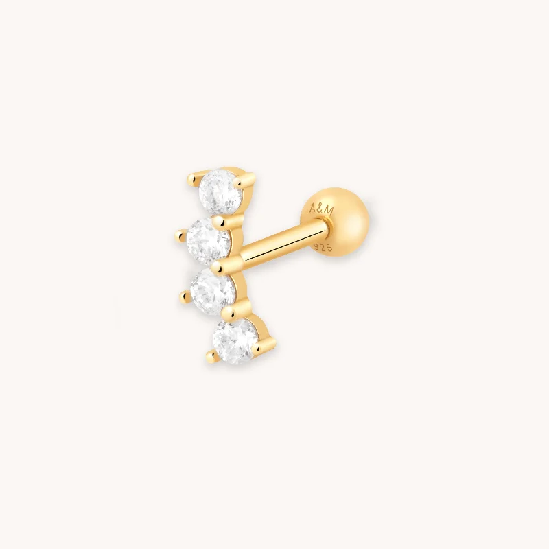 Elegant Jewelry, Exclusive Prices – Shop Now Curved Crystal Barbell in Gold