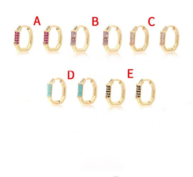 Discover Unique Jewelry With Special Limited-Time Offers CZ Multi Color Square huggie Hoop earrings