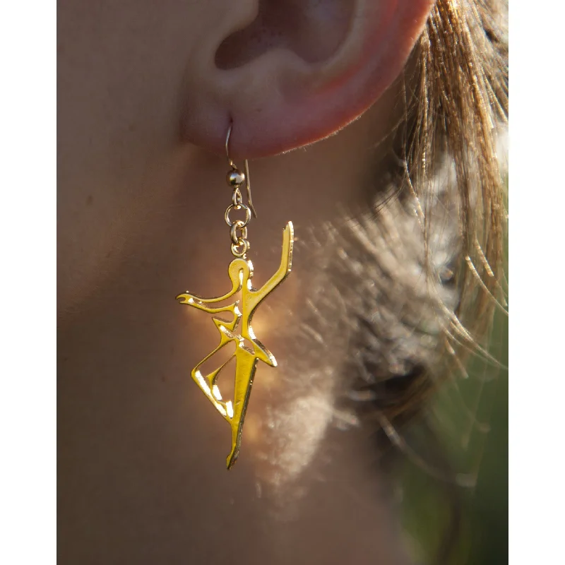 Fashion-Forward Geometric Jewelry For Contemporary Style Dancing for Peace Gold-dipped Earrings on French Hooks