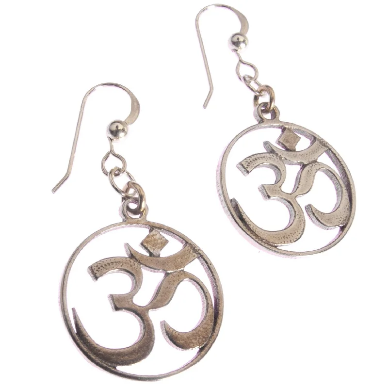 Get The Best Deals On Timeless Jewelry Pieces Delicate Om Peace Bronze Earrings on French Hooks