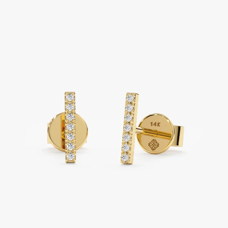Personalized Jewelry At Special Discount Rates Diamond Bar Stud Earrings, Priscilla Personalized Jewelry At Special Discount Rates Diamond Bar Stud Earrings, Priscilla