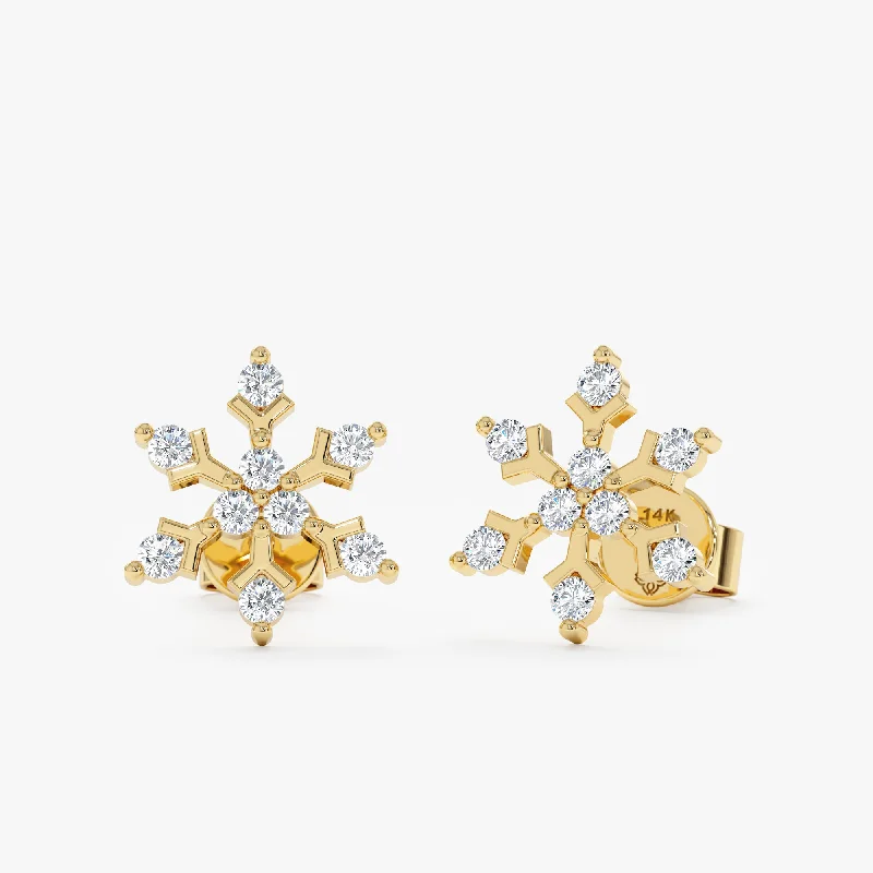 The Perfect Jewelry Piece At The Perfect Price Diamond Snowflake Stud Earrings, Chaya The Perfect Jewelry Piece At The Perfect Price Diamond Snowflake Stud Earrings, Chaya