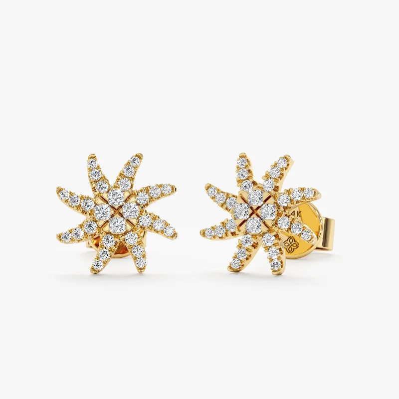 High-Quality Jewelry At A Fraction Of The Cost Sunburst Diamond Stud Earrings, Aisha High-Quality Jewelry At A Fraction Of The Cost Sunburst Diamond Stud Earrings, Aisha