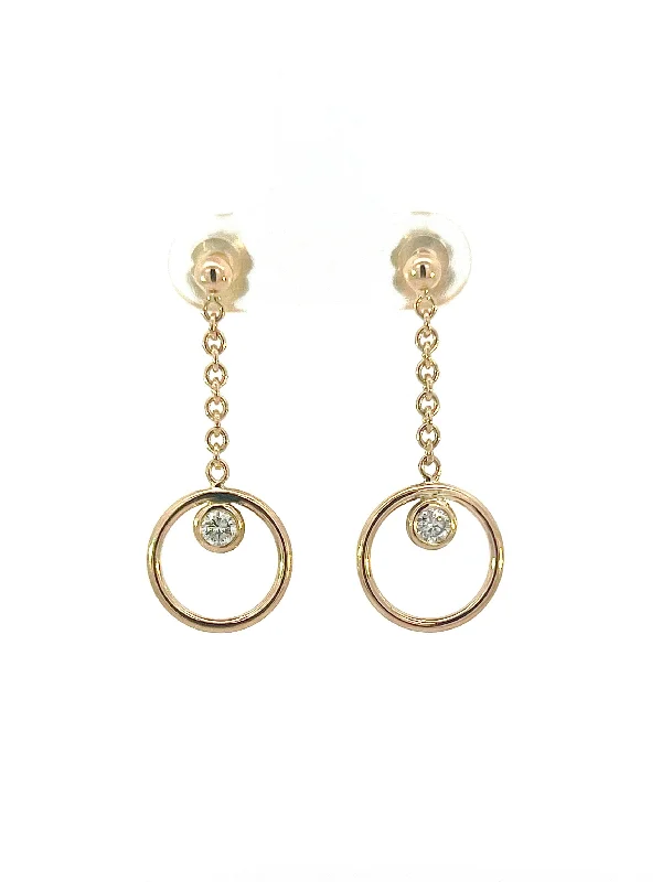 Fine Jewelry, Limited-Time Offers Available Drop Circle 3mm Bezel Earrings