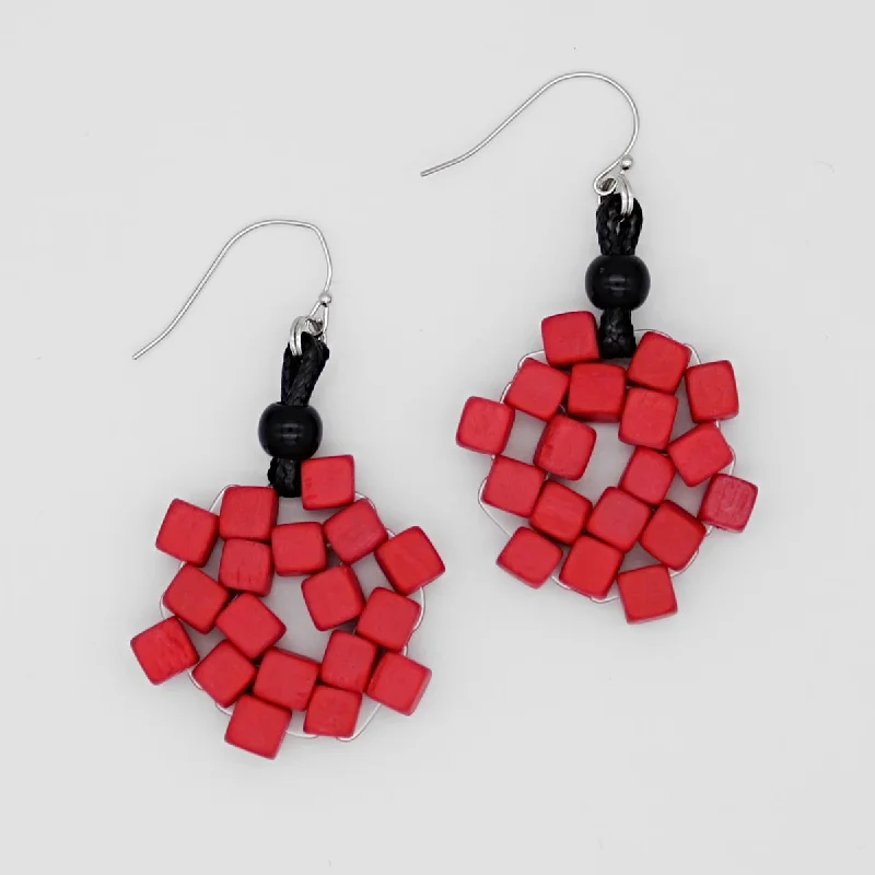 Breathtaking Jewelry At Limited-Time Savings Red Elyse Beaded Earrings