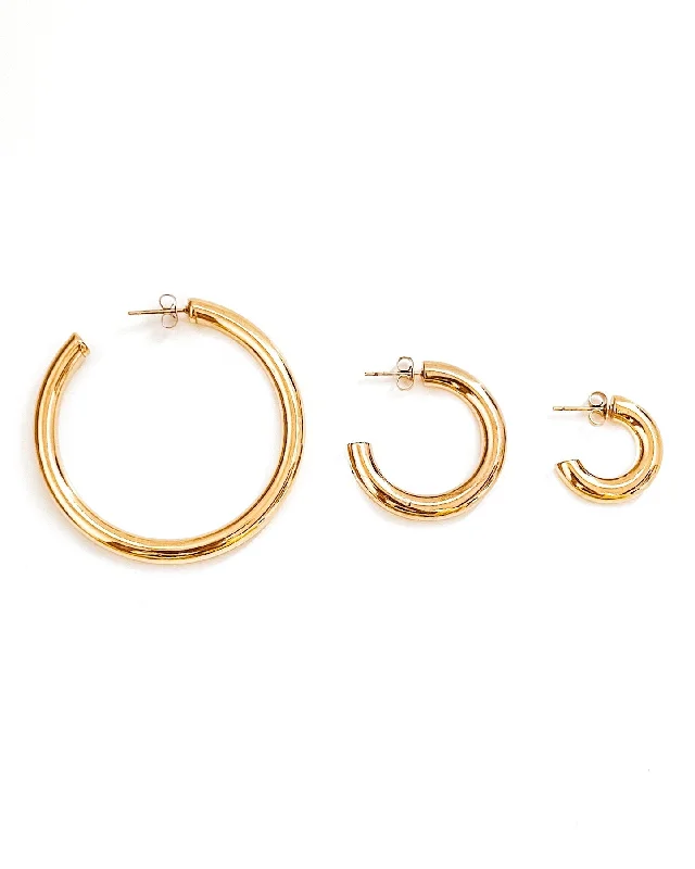 Luxury Jewelry Now At Special Promotional Rates Ethel Gold Hoop Earrings || Choose Size