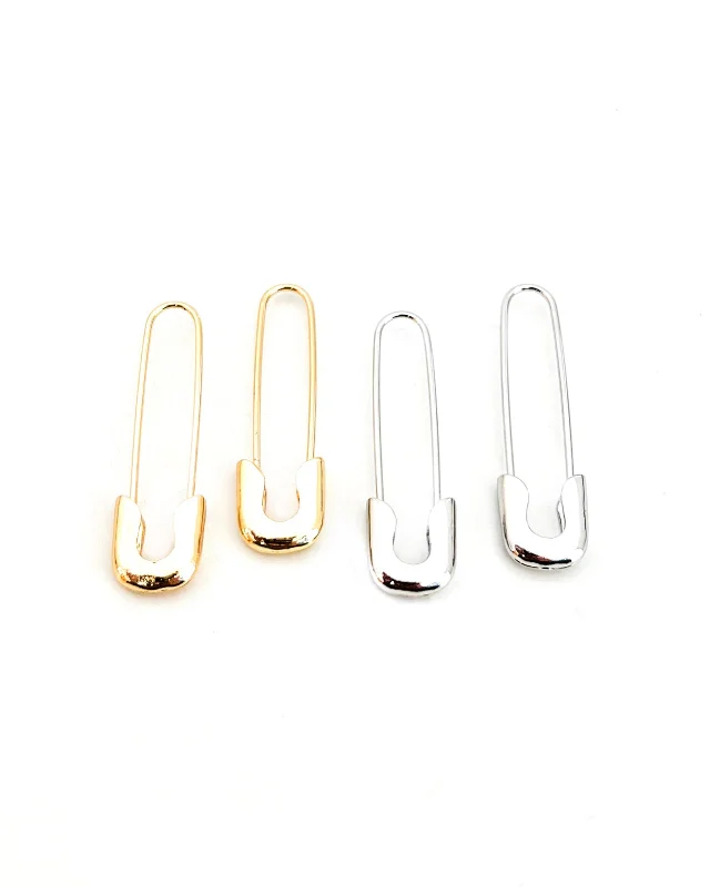 Luxury Jewelry Sale – Sparkle For Less Exon Safety Pin Earrings || Choose Color