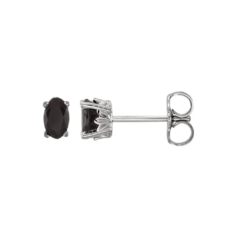 Make Your Outfit Shine With Discounted Jewelry Faceted Oval Black Onyx Stud Earrings in 14k White Gold Make Your Outfit Shine With Discounted Jewelry Faceted Oval Black Onyx Stud Earrings in 14k White Gold