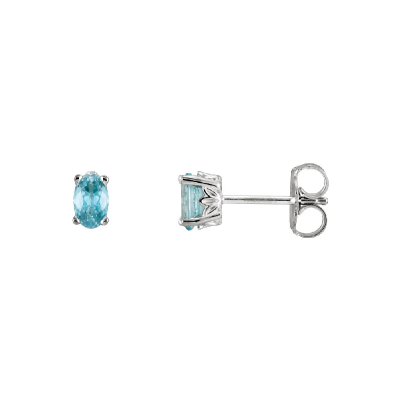 Jewelry Sale – Exclusive Styles At Lower Prices Faceted Oval Blue Zircon Stud Earrings in 14k White Gold Jewelry Sale – Exclusive Styles At Lower Prices Faceted Oval Blue Zircon Stud Earrings in 14k White Gold