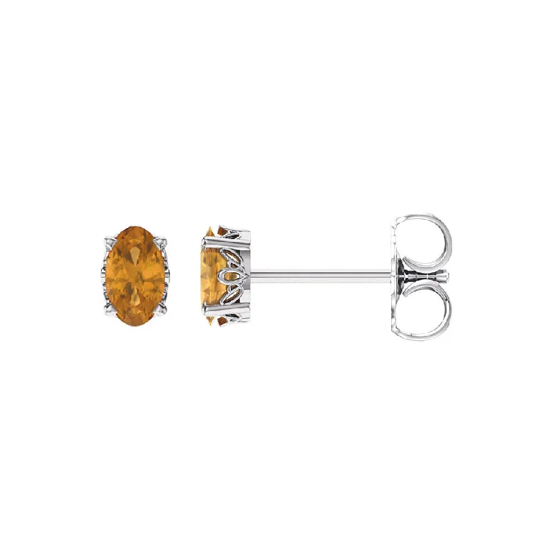 Unmissable Jewelry Clearance – Final Reductions Faceted Oval Citrine Stud Earrings in 14k White Gold Unmissable Jewelry Clearance – Final Reductions Faceted Oval Citrine Stud Earrings in 14k White Gold